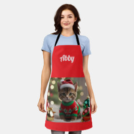 Merry Abyssinian Cat Christmas Personalisiert Schürze
