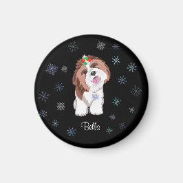 Merry & Adorable Shih Tzu mit dem Namen des Hundes Magnet