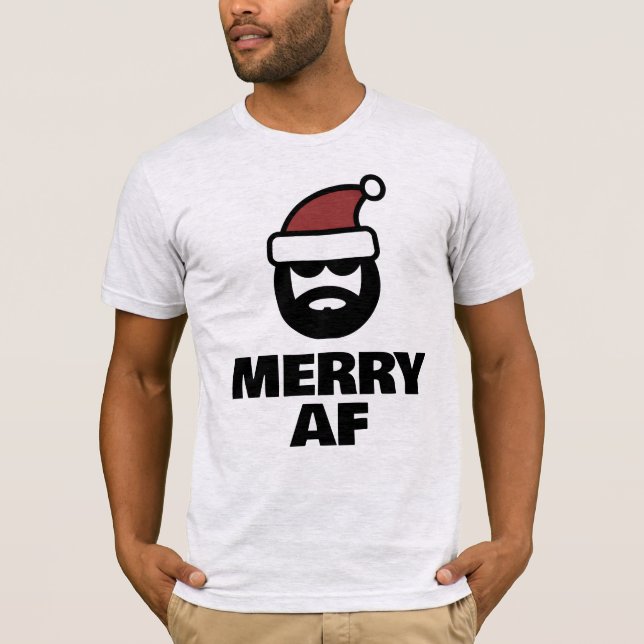 Merry AF drôle Père Noël t-shirt de Noël pour les  (Devant)