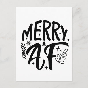 Merry Af Funny Christmas Snowflake Xmas Einladungspostkarte