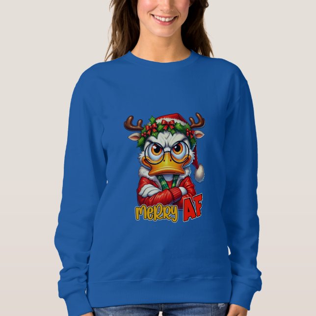 Merry AF Grumpy Duck Sweatshirt (Vorderseite)