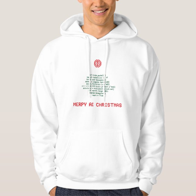 Merry AI Christmas Hoodie - Funny Tech Programming (Vorderseite)