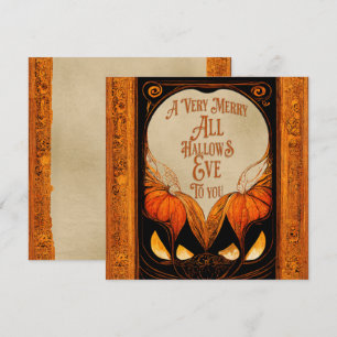 Merry All Hallows Eve   Vintage Halloween-Karte Einladung