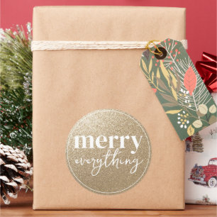 Merry alles Golden Texture Runder Aufkleber