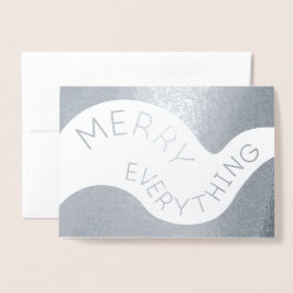 Merry alles kurvte Typografie Holiday Silver Folienkarte