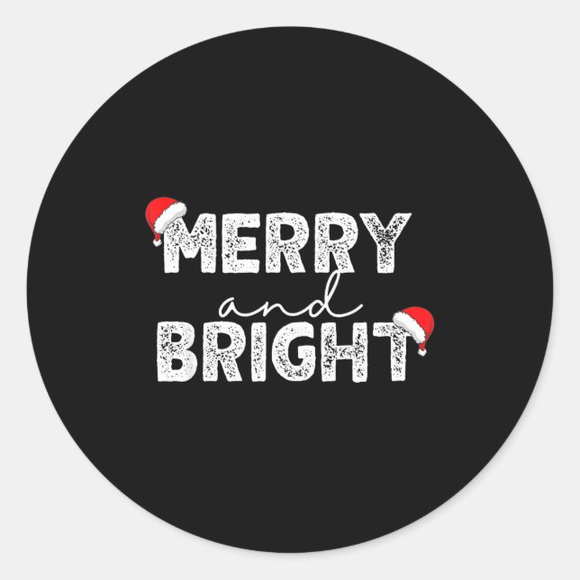 Merry &amp; Bright And I'm Trying To Feel Merry &a Runder Aufkleber (Vorderseite)