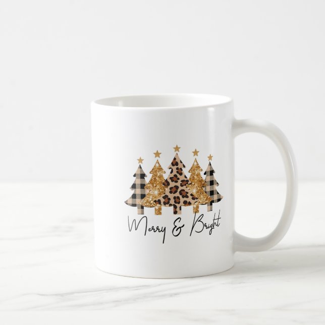 Merry &amp; Bright Leopard Christmas Tree For Wome Kaffeetasse (Rechts)