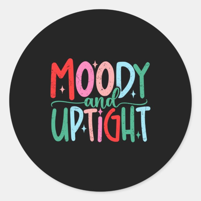 Merry &amp; Bright Moody &amp; Uptight Matching Co Runder Aufkleber (Vorderseite)