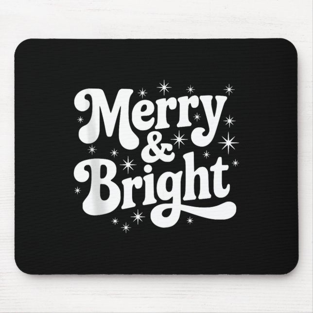 Merry &amp; Bright Retro Christmas Groovy Holiday  Mousepad (Vorne)