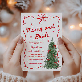 Merry and Bride Whimsical Holiday Bridal Shower Einladung