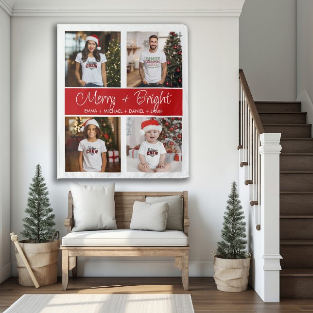 Merry and Bright 4 Foto Weihnachts-Familienband Wandteppich (Von Creator hochgeladen)