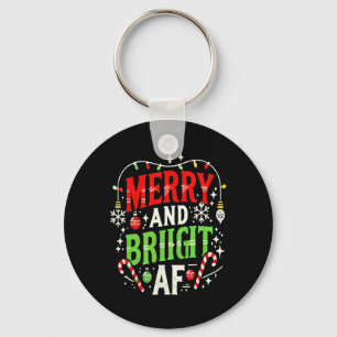Merry and Bright Af - Funny Christmas Holiday Desi Schlüsselanhänger