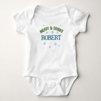 Merry and Bright Baby Name Custom Boy Weihnachten Strampler