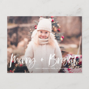 Merry and Bright Brush Lettering Foto Weihnachten