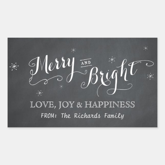Merry and Bright - Chalkboard Stickers (Vorderseite)