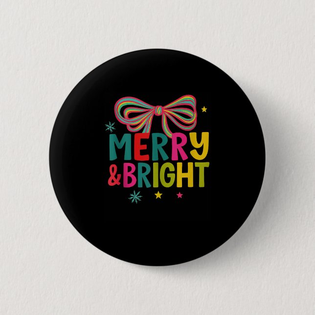 Merry And Bright Christmas Crew 2025 Funny Family  Button (Vorderseite)