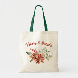 Merry and Bright Christmas Holiday Eco Shopping Tragetasche