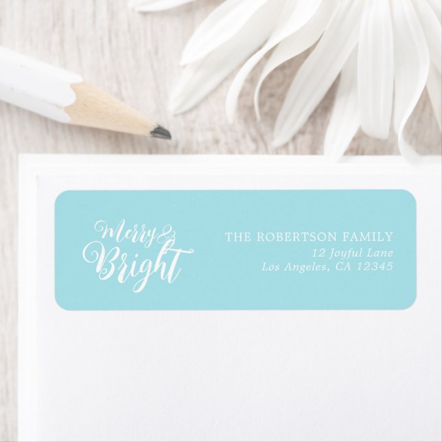 Merry and Bright Christmas Return Address Label (Insitu)