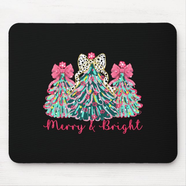 Merry And Bright Christmas Tree Xmas Tree Family H Mousepad (Vorne)
