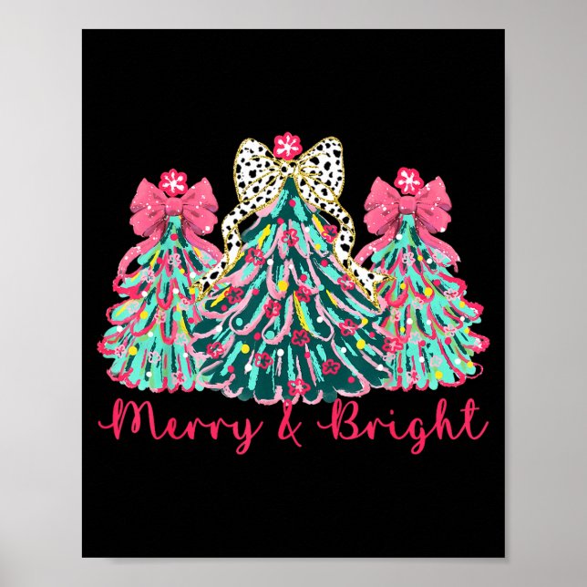 Merry And Bright Christmas Tree Xmas Tree Family H Poster (Vorne)