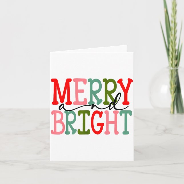 Merry And Bright Christmas Women Girls Kids Toddle Karte (Vorderseite)