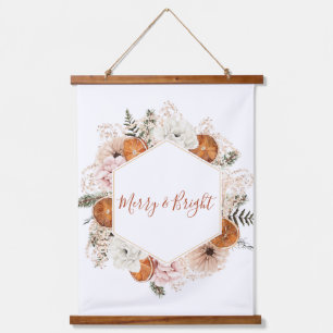 Merry and Bright Citrus Holiday Wall Wandteppich Mit Holzrahmen