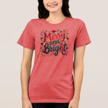 Merry and Bright Colorful Festive Retro Typography