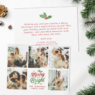 Merry and Bright Family Foto Collage Weihnachten