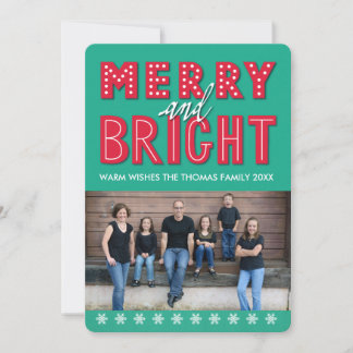 Merry and Bright Foto Card Feiertagskarte