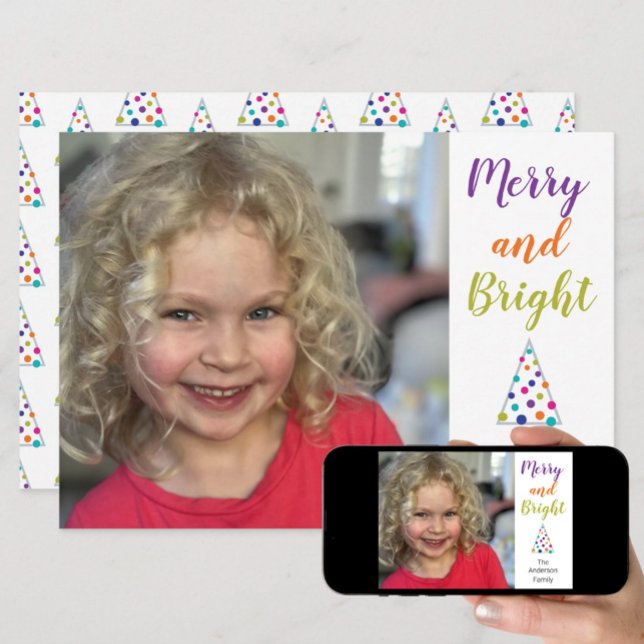 Merry and Bright Foto Feiertagskarte (Von Creator hochgeladen)