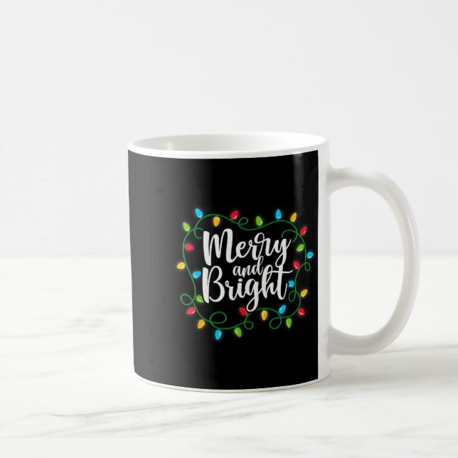 Merry And Bright Funny Family Matching Christmas O Kaffeetasse (Rechts)