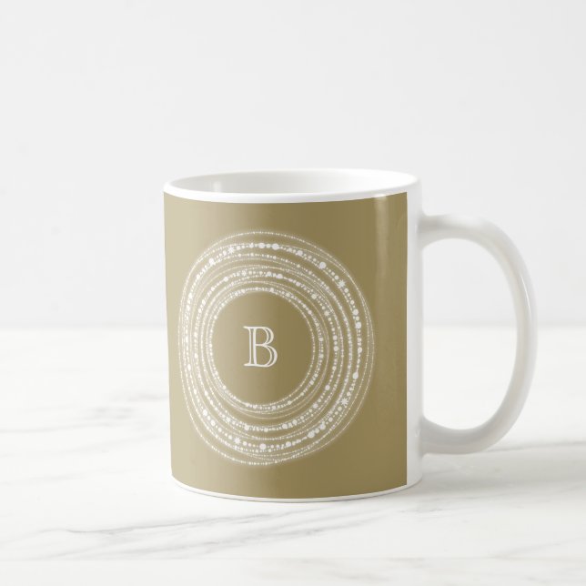 Merry and Bright Glitzern Monogram Styliday Kaffeetasse (Rechts)