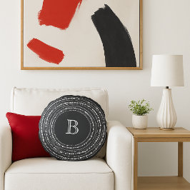 Merry and Bright Glitzern Monogram Styliday Rundes Kissen