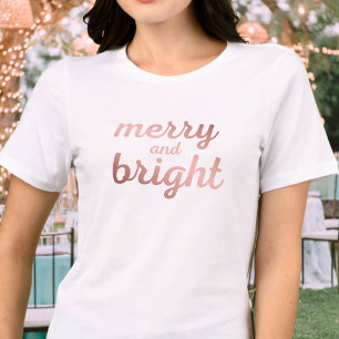 Merry and Bright - Goldskript der niedlichen Rose Tri-Blend Shirt