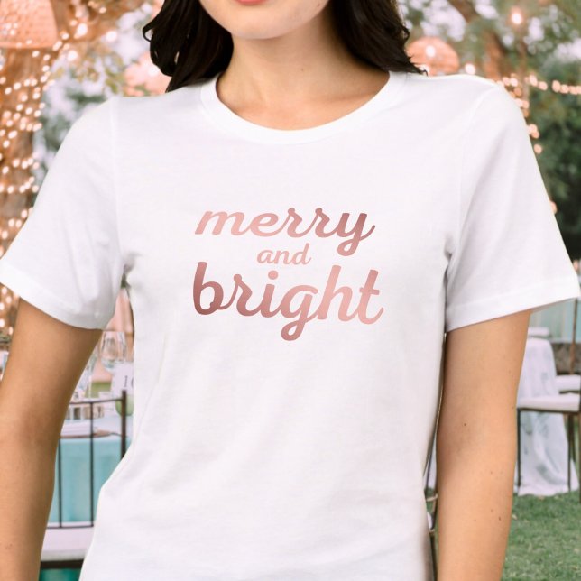 Merry and Bright - Goldskript der niedlichen Rose Tri-Blend Shirt (Von Creator hochgeladen)