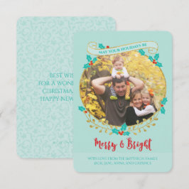 Merry and Bright Holiday Foto Card Einladung