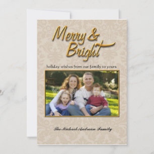 Merry and Bright Holiday Foto Card Feiertagskarte