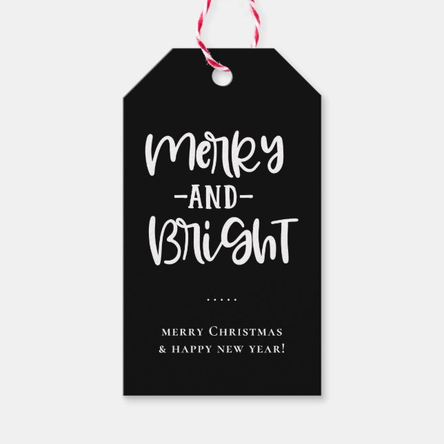 Merry and Bright Holiday Geschenkanhänger (Vorderseite)