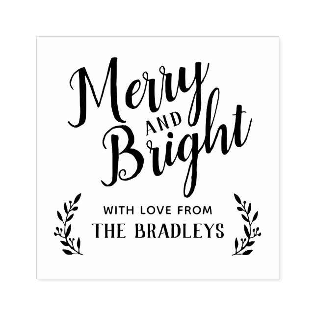 Merry and Bright Holiday Geschenketikett Gummistempel (Prägung)