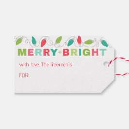 Merry and Bright Holiday Gift Tag Geschenkanhänger