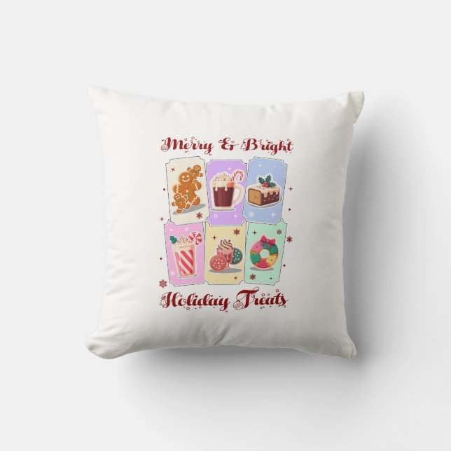 Merry and Bright Holiday Treats Christmas Dessert Kissen (Vorderseite)