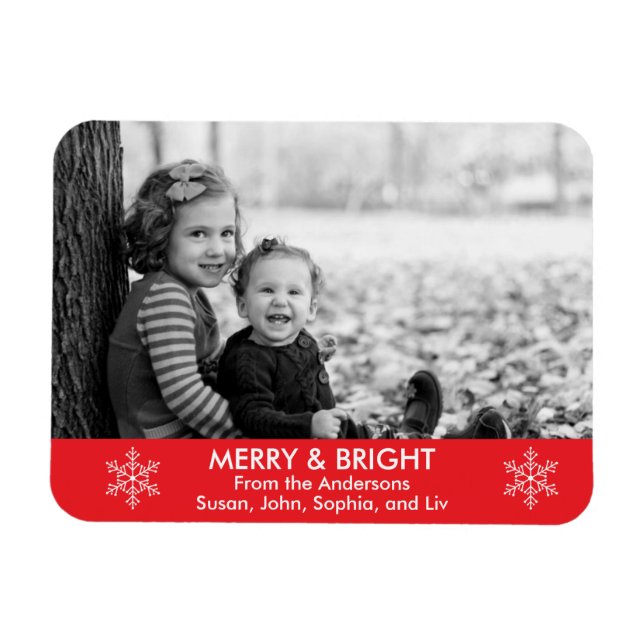 Merry and Bright Holiday wünscht Magnet (Horizontal)