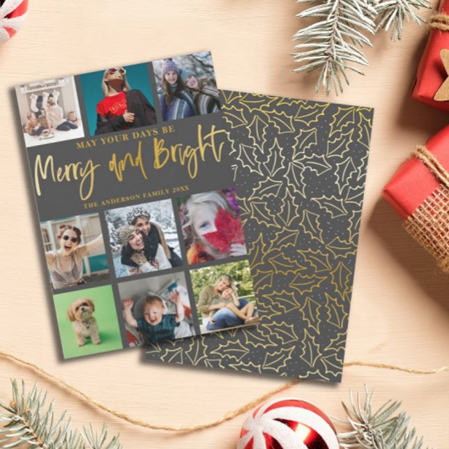 Merry and Bright Imitate Gold 9 Foto Weihnachten (Von Creator hochgeladen)