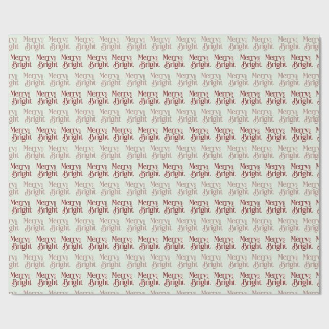 "Merry and Bright" ist hellgrün Geschenkpapier (Flach)