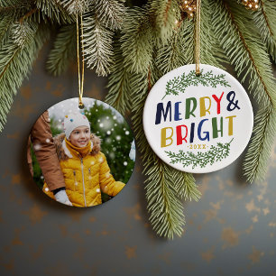 Merry and Bright Keepake Foto Ornament