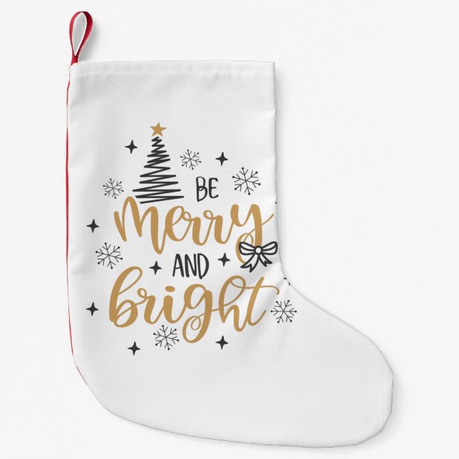 Merry And Bright  Kleiner Weihnachtsstrumpf (Vorderseite)