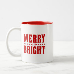 Merry and Bright Letterpress Style No. 507 Zweifarbige Tasse