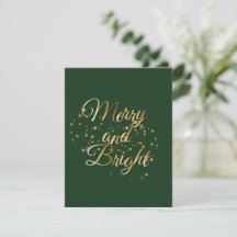 Merry and Bright Luxe, Dark Green & Gold Design