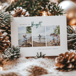 Merry and Bright Modern Foto Holiday Card Feiertagskarte