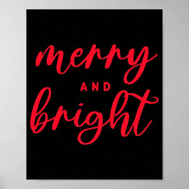 Merry And Bright Modern Red Womens Christmas _1  Poster (Vorne)